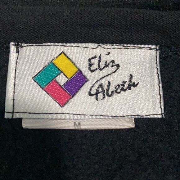 VTG ElizAbeth fleece cardigan patch work size M light jacket - Picture 2 of 12